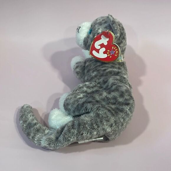 TY Beanie Baby “Purr” the Cat plushie! (8 inch) 2000 Excellent Condition NWT - Picture 2 of 9